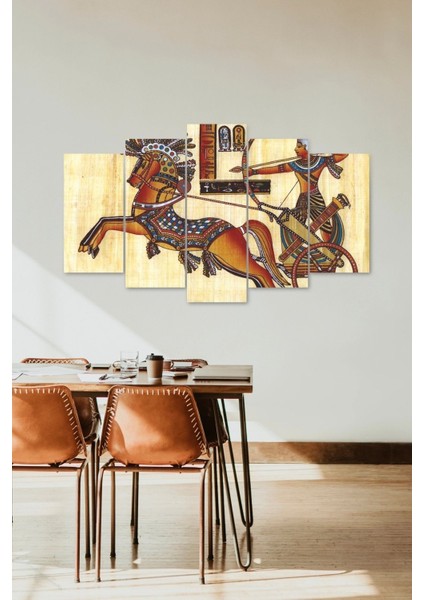 At Kadın Manzara 5 Parçalı Mdf Tablo