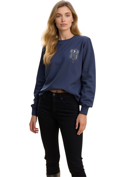Füme Baskılı Sweatshirt