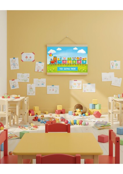 Tek Sayma Treni Kanvas Poster fırsatları