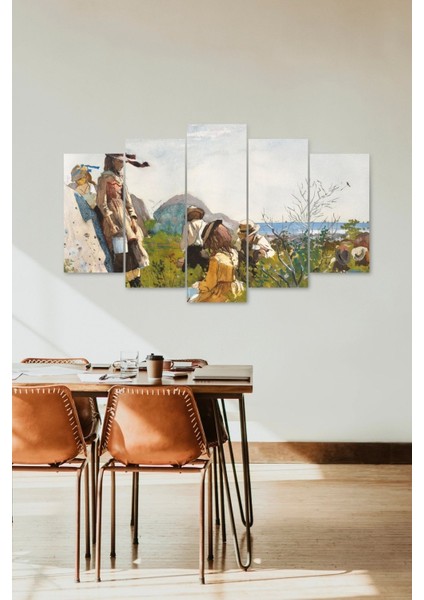 Insan Manzarası 5 Parçalı Mdf Tablo