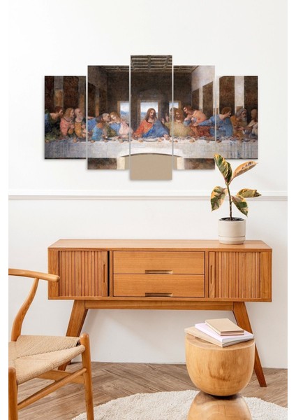 Yunan Bilgelik Manzarası 5 Parçalı Mdf Tablo