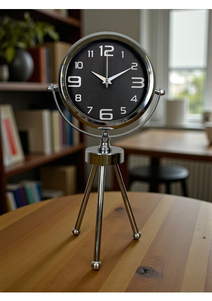 Zentime Krom Şık Üç Ayaklı Masa Saati