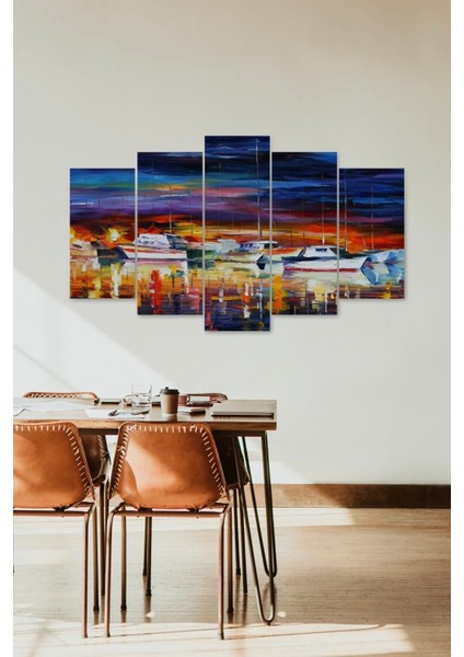 Deniz Manzarası 5 Parçalı Mdf Tablo