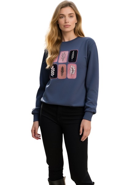 Füme Baskılı Sweatshirt