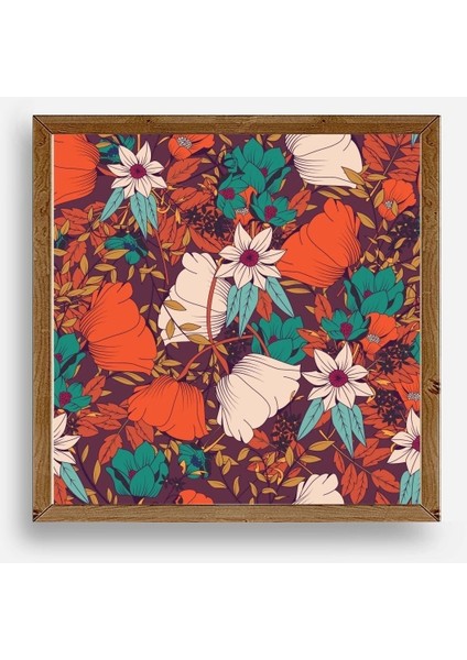 Çiçek Ahşap Çerçeveli Tablo