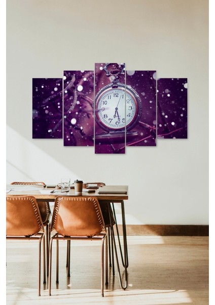Saat 5 Parçalı Mdf Tablo