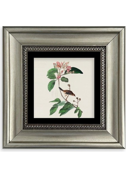 Yapraklar ve Kuş Çerçeveli Taş Tablo