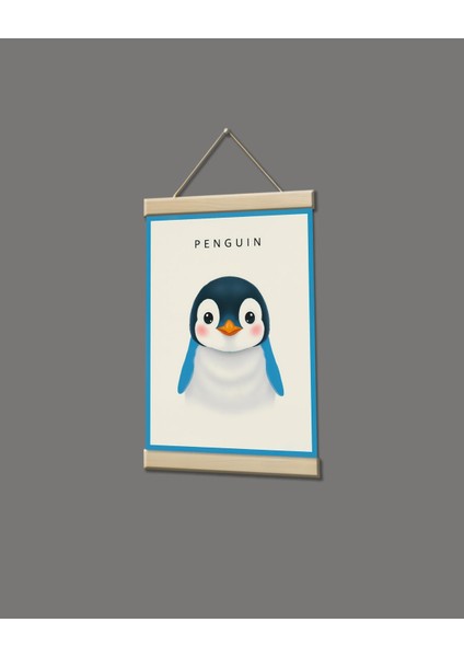 Penguen Portresi Kanvas Poster Tablo