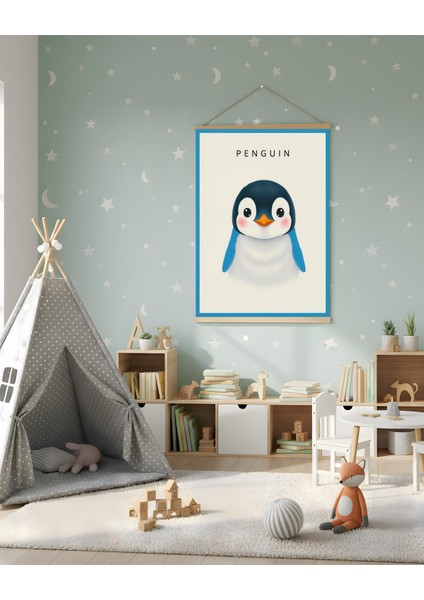 Penguen Portresi Kanvas Poster Tablo indirimleri