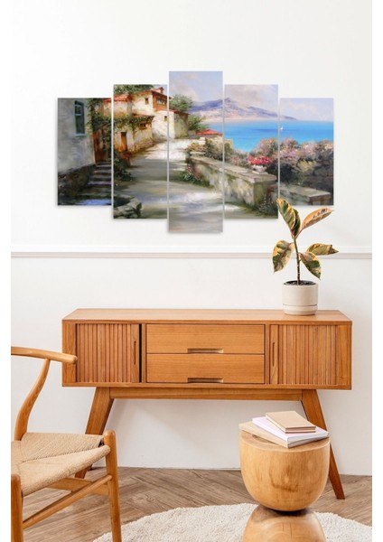 Şehir ve Deniz 5 Parçalı Mdf Tablo fiyatları