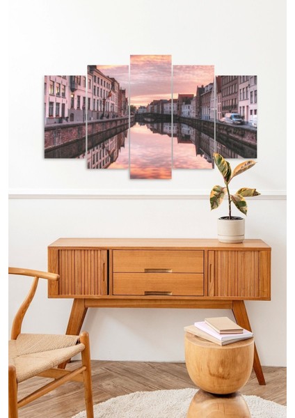 Şehir Manzarası 5 Parçalı Mdf Tablo fiyatları