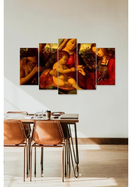 Anne ve Çocuk 5 Parçalı Mdf Tablo