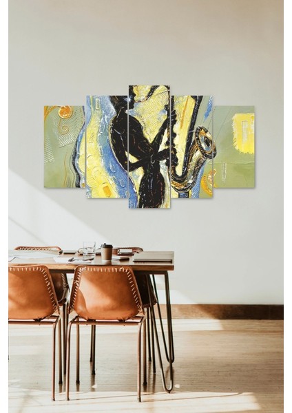 Erkek Müzik 5 Parçalı Mdf Tablo