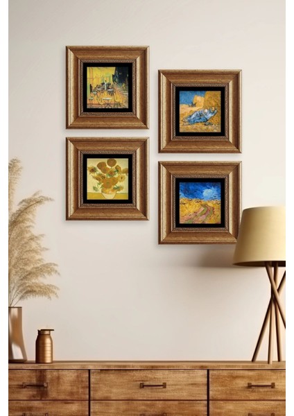 Van Gogh 4 Lü Set Çerçeveli Taş Tablo fiyatları