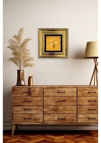 Ebru Sanatı Çiçek Çerçeveli Taş Tablo modelleri