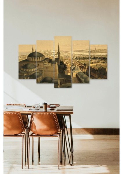 Camii Manzarası 5 Parçalı Mdf Tablo fiyatları