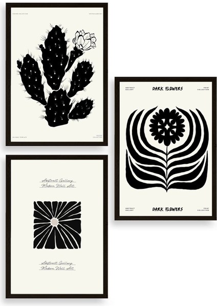 Üçlü Ahşap Çerçeveli Tablo