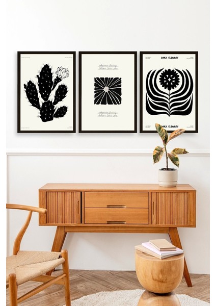 Üçlü Ahşap Çerçeveli Tablo modelleri