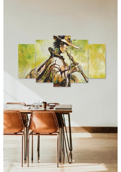 Erkek Müzik 5 Parçalı Mdf Tablo