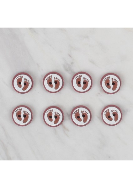 Crafts Vişne Çürüğü 8 Li Ayak Izi Düğme - 43 fiyatları