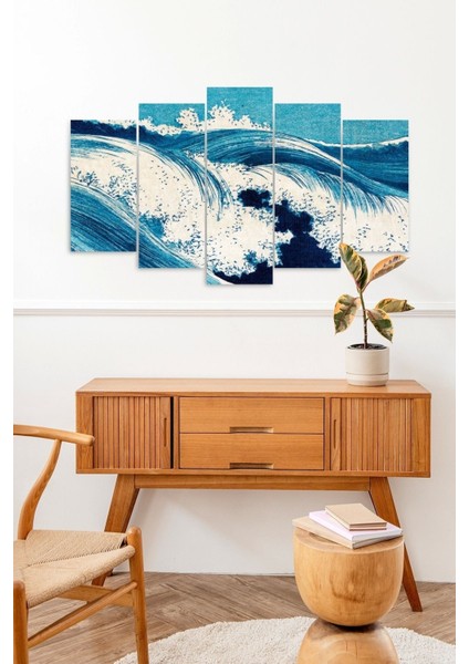 Deniz Manzarası 5 Parçalı Mdf Tablo