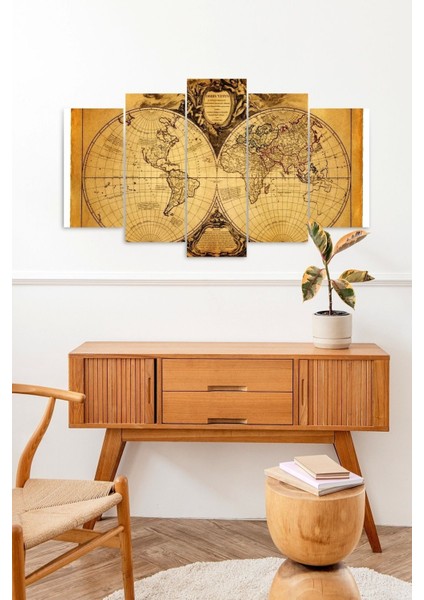 Haritalar 5 Parçalı Mdf Tablo fiyatları