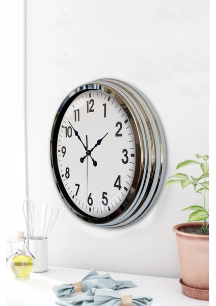 Zentime 40 cm Krom Elegance Duvar Saati modelleri