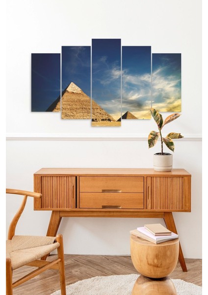 Piramitler Manzarası 5 Parçalı Mdf Tablo fiyatları