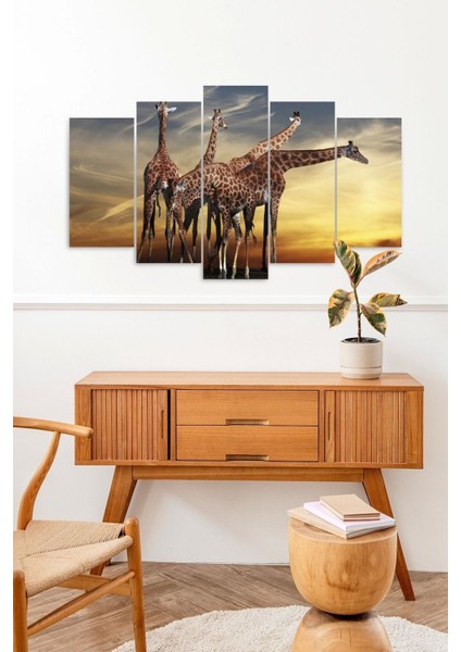 Zürafa 5 Parçalı Mdf Tablo