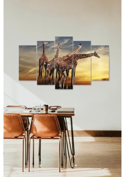 Zürafa 5 Parçalı Mdf Tablo fiyatları