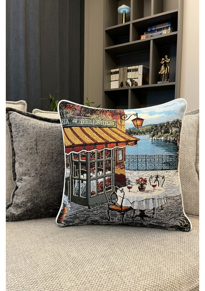 Kırlent Jakarlı Dokuma Goblen Kumaş - 45x45cm Biyeli Çift Taraflı Dekoratif Kırlent Kılıfı fiyatları