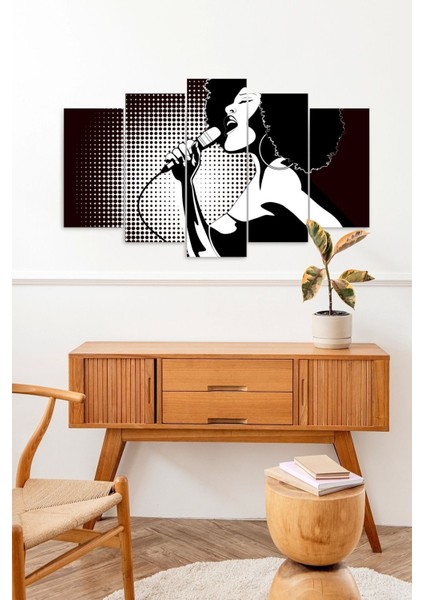 Kadın Şarkı 5 Parçalı Mdf Tablo