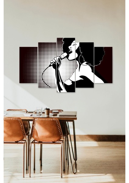 Kadın Şarkı 5 Parçalı Mdf Tablo fiyatları