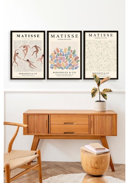 Matisse Üçlü Ahşap Çerçeveli Tablo modelleri