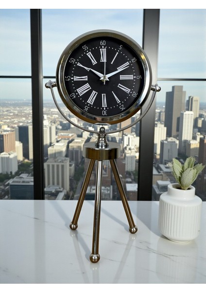 Zentime Krom Şık Üç Ayaklı Masa Saati