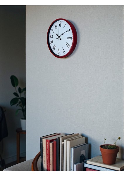 Zentime 36 cm Kırmızı Dekoratif Duvar Saati modelleri