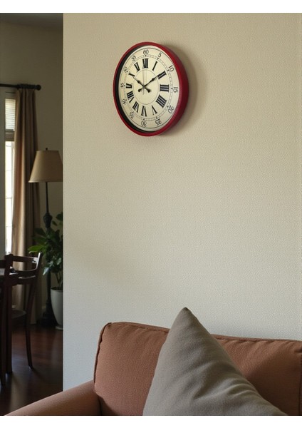Zentime 36 cm Kırmızı Dekoratif Duvar Saati modelleri
