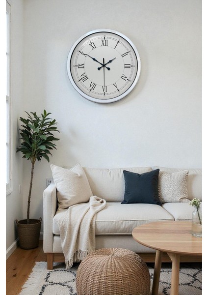Zentime 40 cm Beyaz Klasik Duvar Saati
