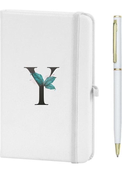 Y Harfi Çiçek Baskılı Defter