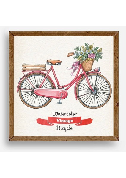 Bisiklet Ahşap Çerçeveli Tablo