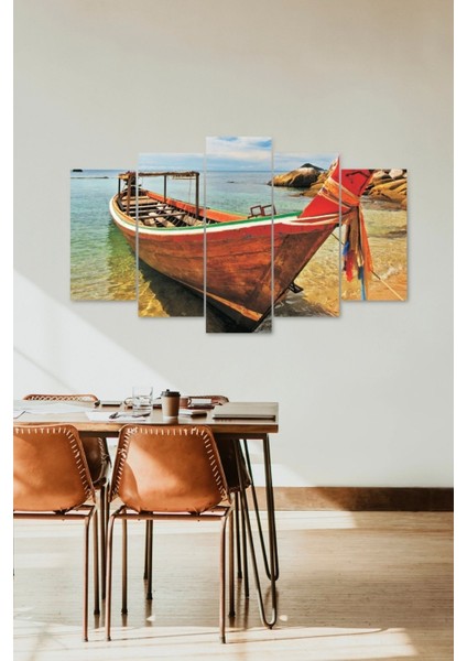 Deniz Manzarası 5 Parçalı Mdf Tablo