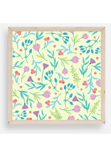 Çiçek Ahşap Çerçeveli Tablo