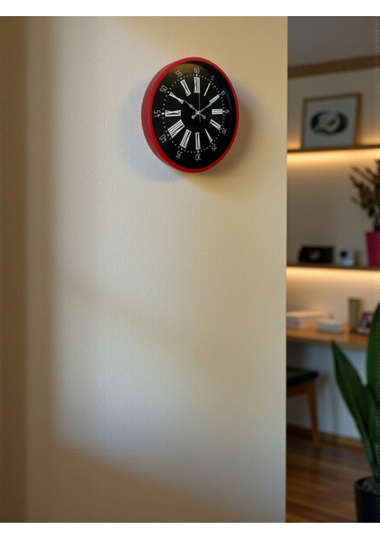 Zentime 36 cm Kırmızı Dekoratif Duvar Saati modelleri