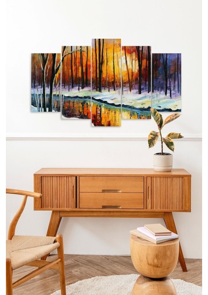 Deniz Manzarası 5 Parçalı Mdf Tablo