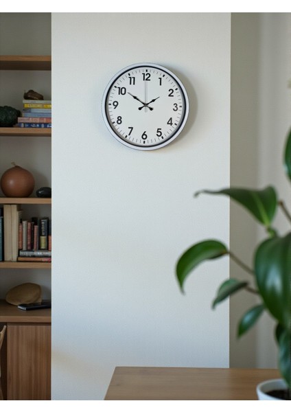 Zentime 36 cm Beyaz Dekoratif Duvar Saati
