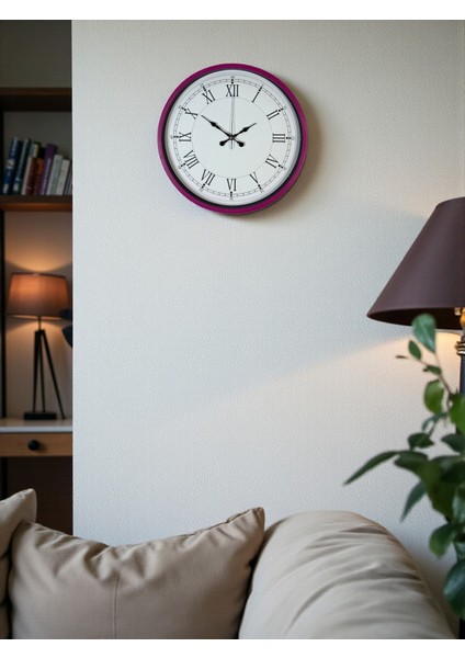 Zentime 36 cm Pembe Dekoratif Duvar Saati