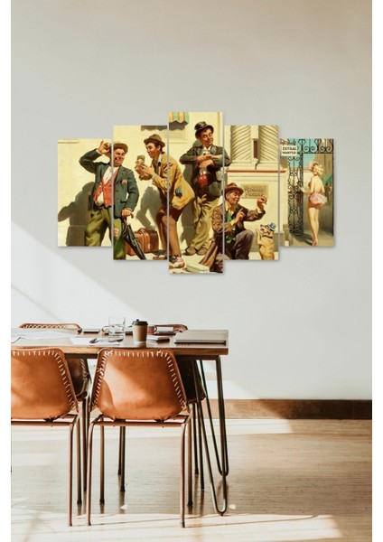 Sokaklar 5 Parçalı Mdf Tablo