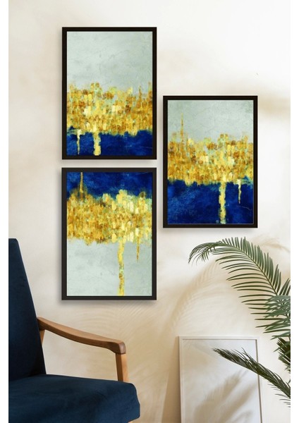 Ünlü Tablolar Üçlü Ahşap Çerçeveli Tablo fiyatları