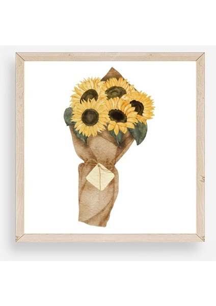 Çiçek Ahşap Çerçeveli Tablo