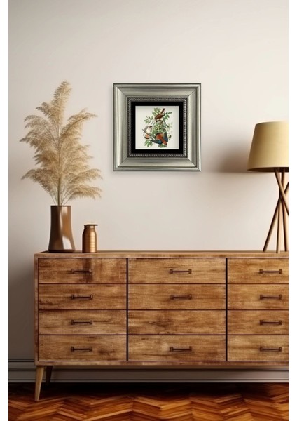 Kuş ve Yapraklar Çerçeveli Taş Tablo modelleri